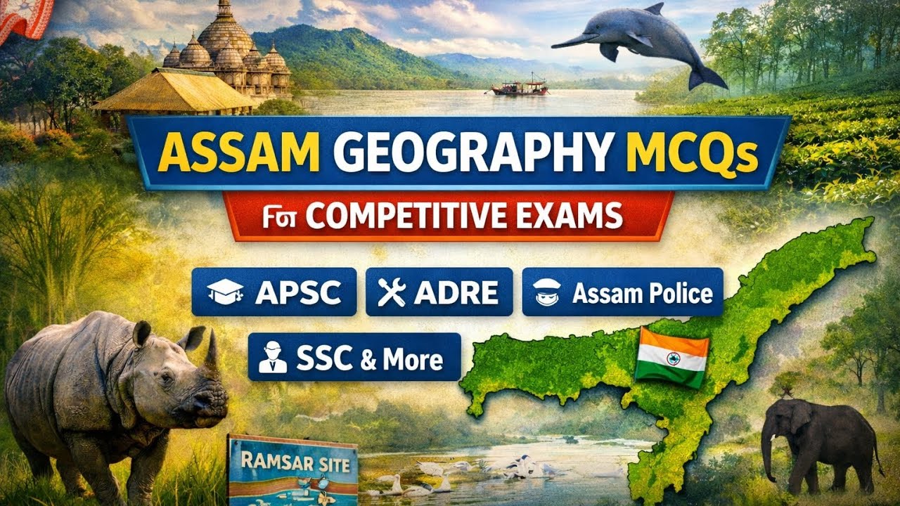 Assam Geography MCQs | Most Important Questions for APSC, ADRE & Assam Police | Exam Hub