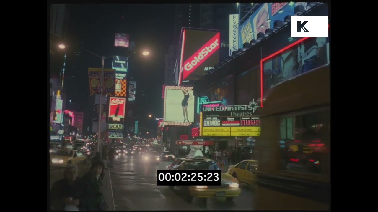 New York Times Square Night  1990s 35mm