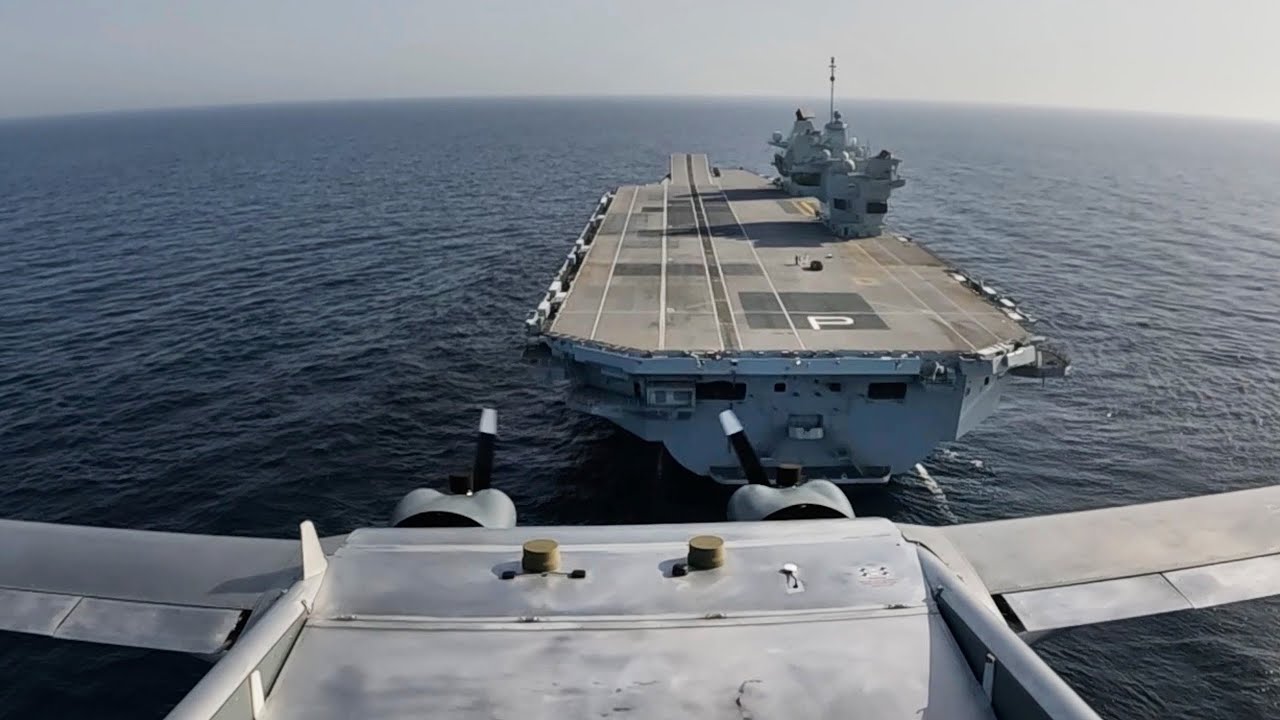 First fixed wing drone lands on a Royal Navy aircraft carrier