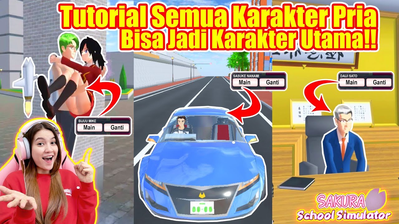 TUTORIAL CARA SEMUA KARAKTER PRIA BISA JADI KARAKTER UTAMA!! SAKURA SCHOOL SIMULATOR - PART 553