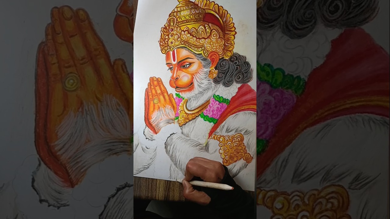 how to draw white hair with oilpastel 