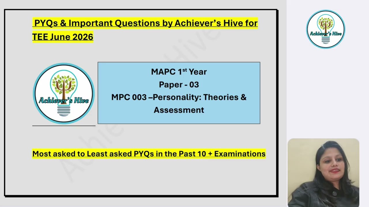 MPC 003 Important Questions with PYQs for June 2026 Exam