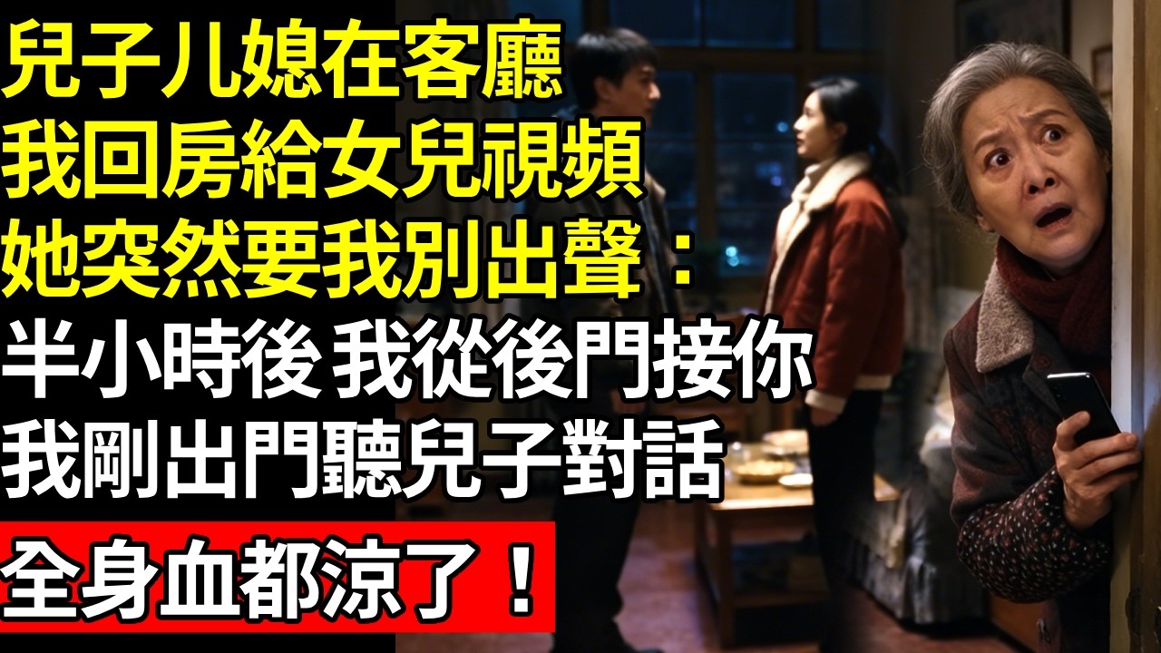 兒子媳婦在客廳看晚會，我回房間給女兒視頻，她卻突然讓我別出聲：半小時後，我從後門接你，我剛出門聽兒子對話，全身血都涼了！# 養老 #人間家務事# 晚年真相#不肖子孫