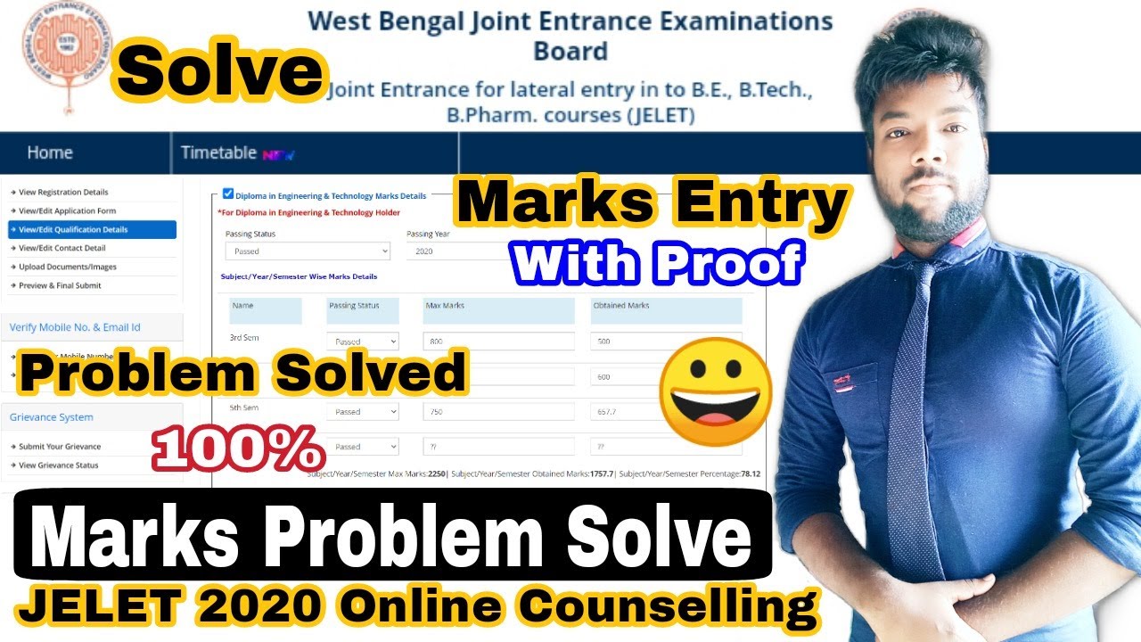 JELET 2020 Counselling Marks Entry Problem Solution 100% | With Proof | WBJEEB Call Recording.