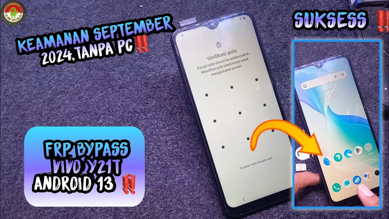 FRP BYPASS VIVO Y21T ANDROID 13 KEAMANAN SEPTEMBER 2024,TANPA PC‼️