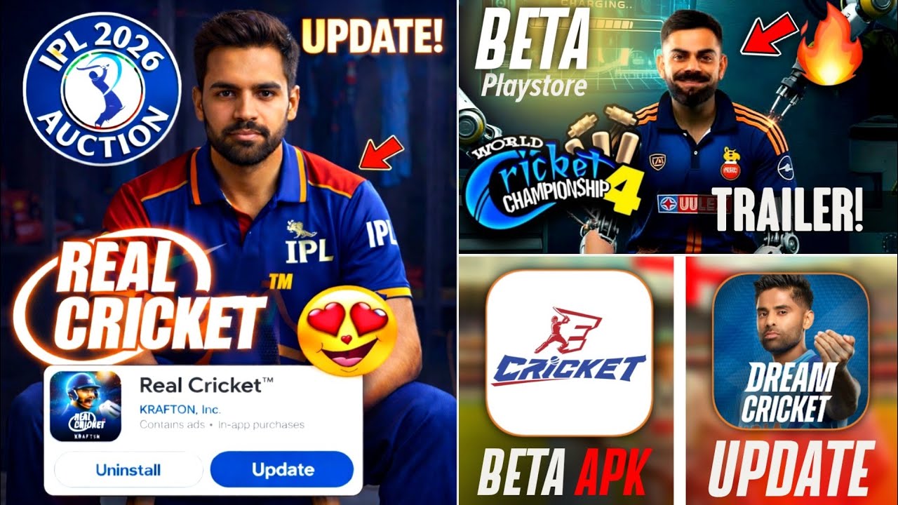 Real Cricket: New Update 😎 Dream Cricket 25 Update & WCC4 Beta 🤯 E-Cricket Playstore 🔥