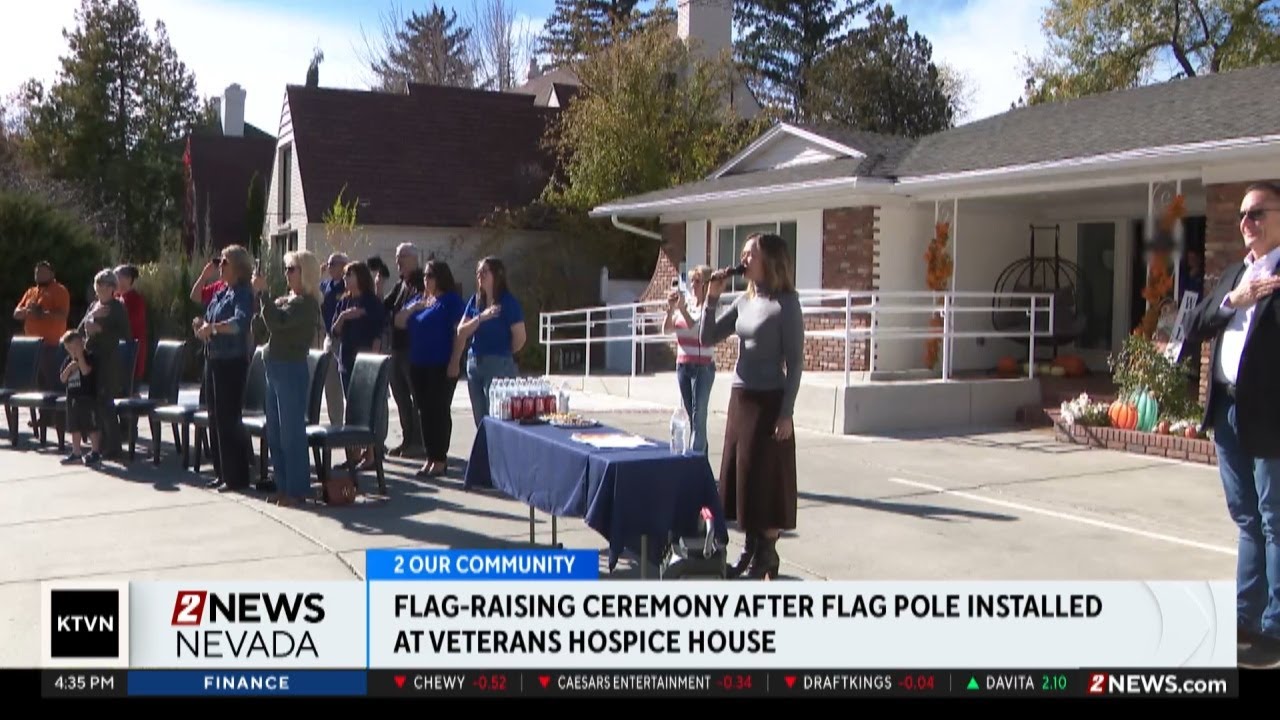 Flag raising ceremony after flag pole donated at Veterans Hospice House