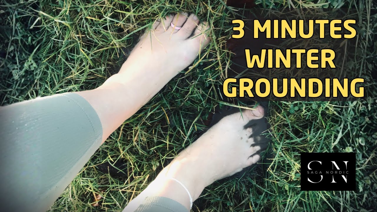 3 Minutes of Barefoot Winter Grounding 4K Clips  (Wet Grass, Snow & Pavement)