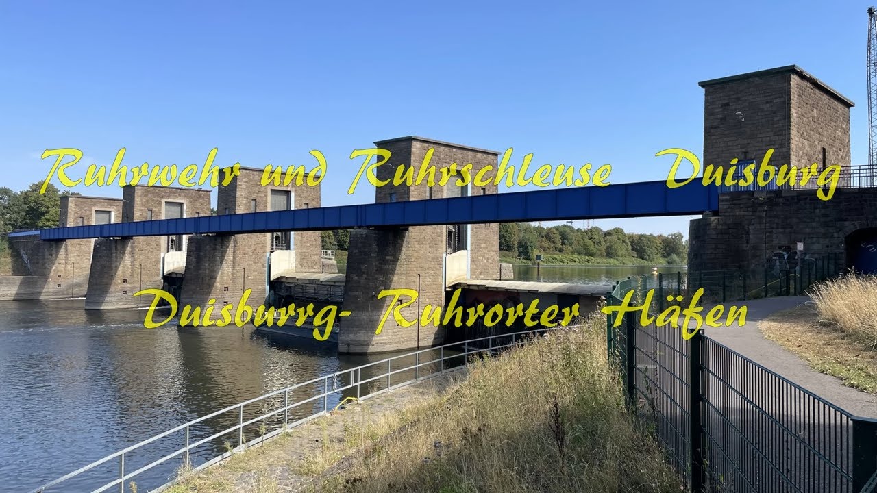 Das Ruhrgebiet von oben: Teil 3/4 Vom Rhein zum Rhein-Herne-Kanal.Ruhrwehr, Schleuse,Ruhrorter Häfen