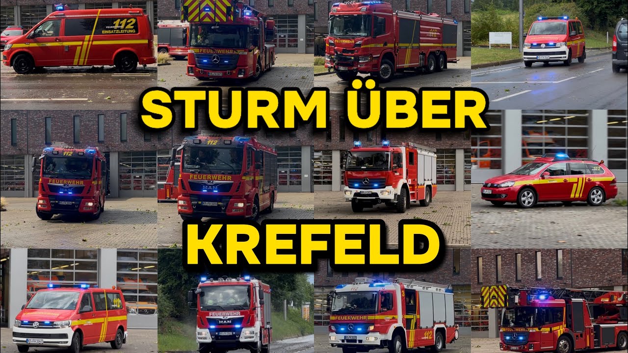 [Vollalarm]😱 Schweres Unwetter⛈️ über Krefeld | Einsatzfahrten von FFs und mehr