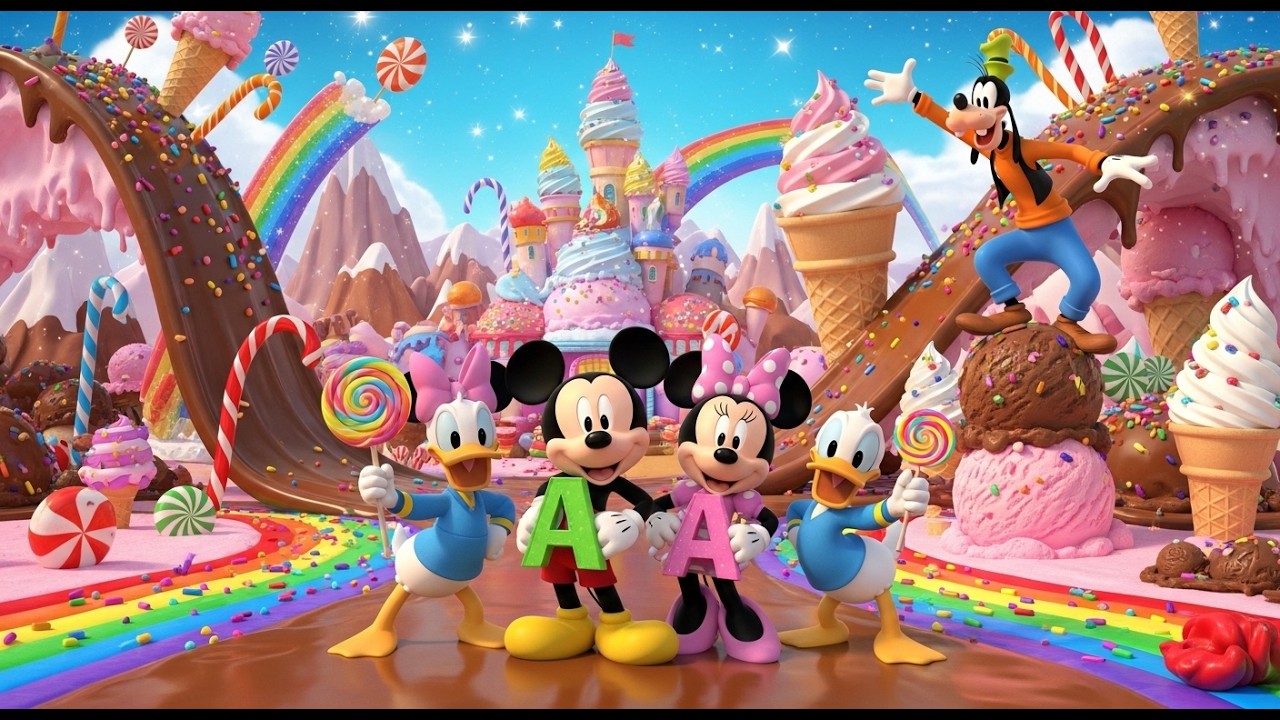 .🌟 Mickey Mouse ABC Learning Adventure in the Magical Chocolate Ice Cream World 🌟