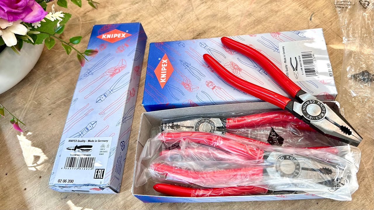 Kìm răng đa năng Knipex 03 01 180, kềm đầu bằng cán cổ điển Made in Germany