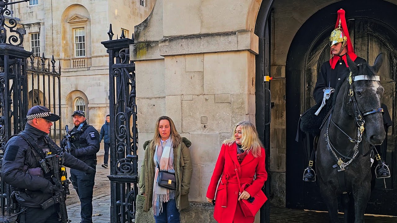 FOUR TIMES Guard and Police Tell Her - Did She Really NOT Notice The Box at Horse Guards?