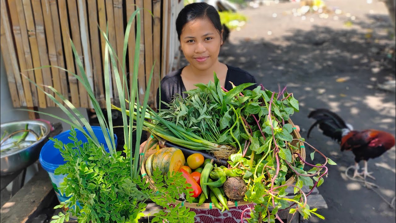 Gathering all my organic leafy vegetables and make a healthy food/ Law-uy Utan Bisaya