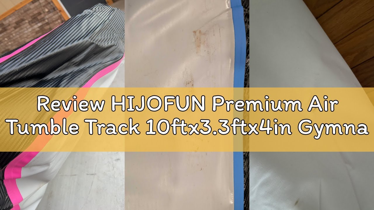 Review HIJOFUN Premium Air Tumble Track 10ftx3.3ftx4in Gymnastics Tumbling Mat Inflatable Mat with E
