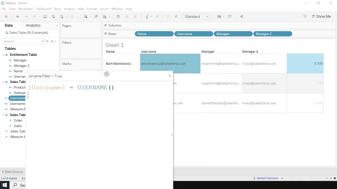 Row Level Security With Tableau Entitlement Tables