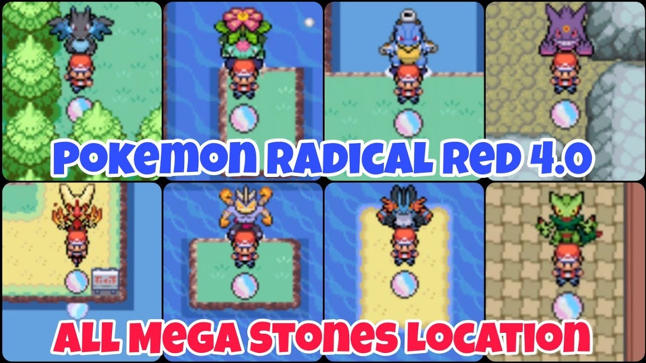 Pokemon Radical Red 4.0 All Mega Stones Locations