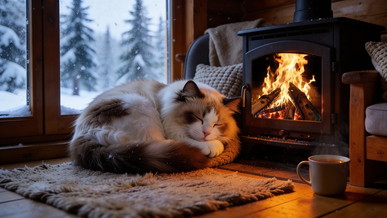 Rainy Night Cozy Room 🌧️ Smooth Jazz, Heavy Rain & Fireplace Ambience for Study, Sleep