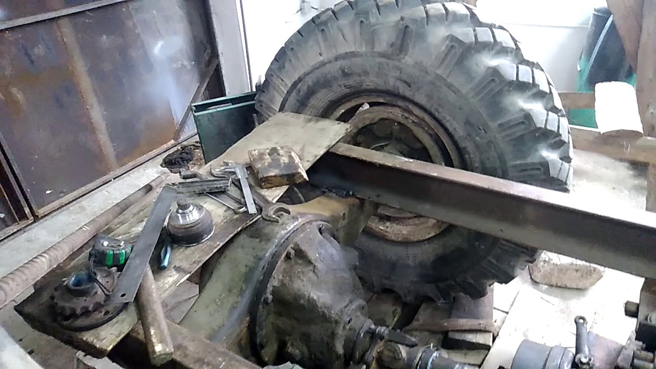 Ставим раздатку газ 66 на самодельный трактор.