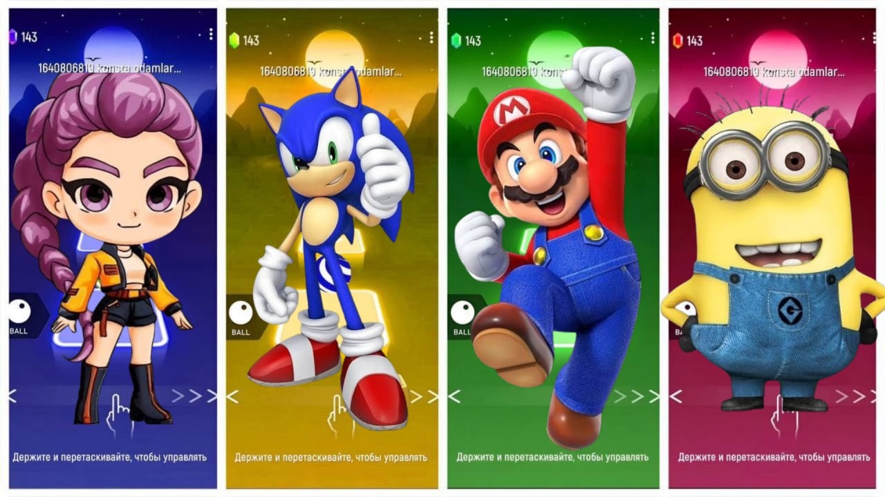 Tiles Hop EDM Rush: Kpop Demon Hunters vs Sonic vs Mario vs Minions