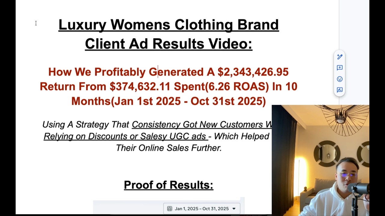 Luxury Womens Clothing Brand Client Results: $2.3M Profitable Return From $374K Spent In 10 Months