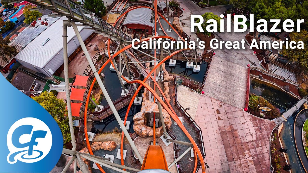 RailBlazer front seat on-ride 4K POV California's Great America
