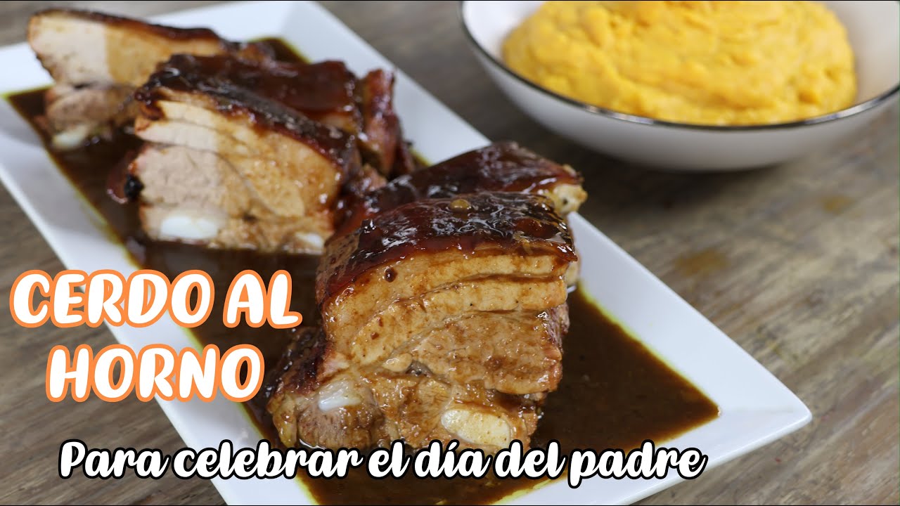 CERDO AL HORNO CON PURE DE CAMOTE