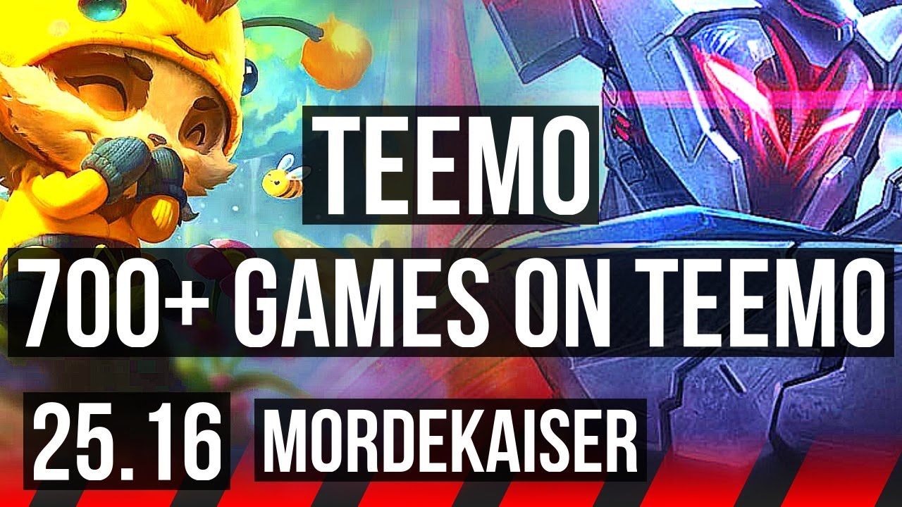 TEEMO vs MORDEKAISER (TOP) | 700+ games | EUW Grandmaster | 25.16