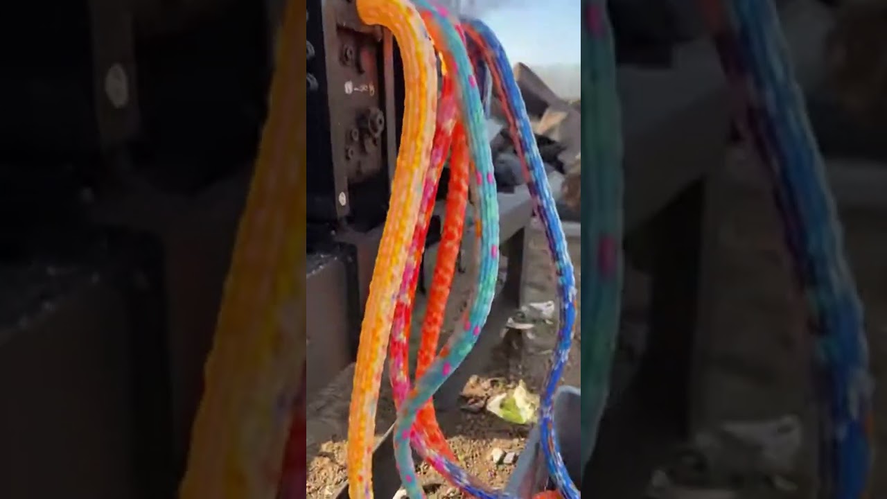 Amazing Recycling: From Scrap Metal to Colorful Rope! ⛓️🌈 #Satisfying #Recycling #Industrial #Magic