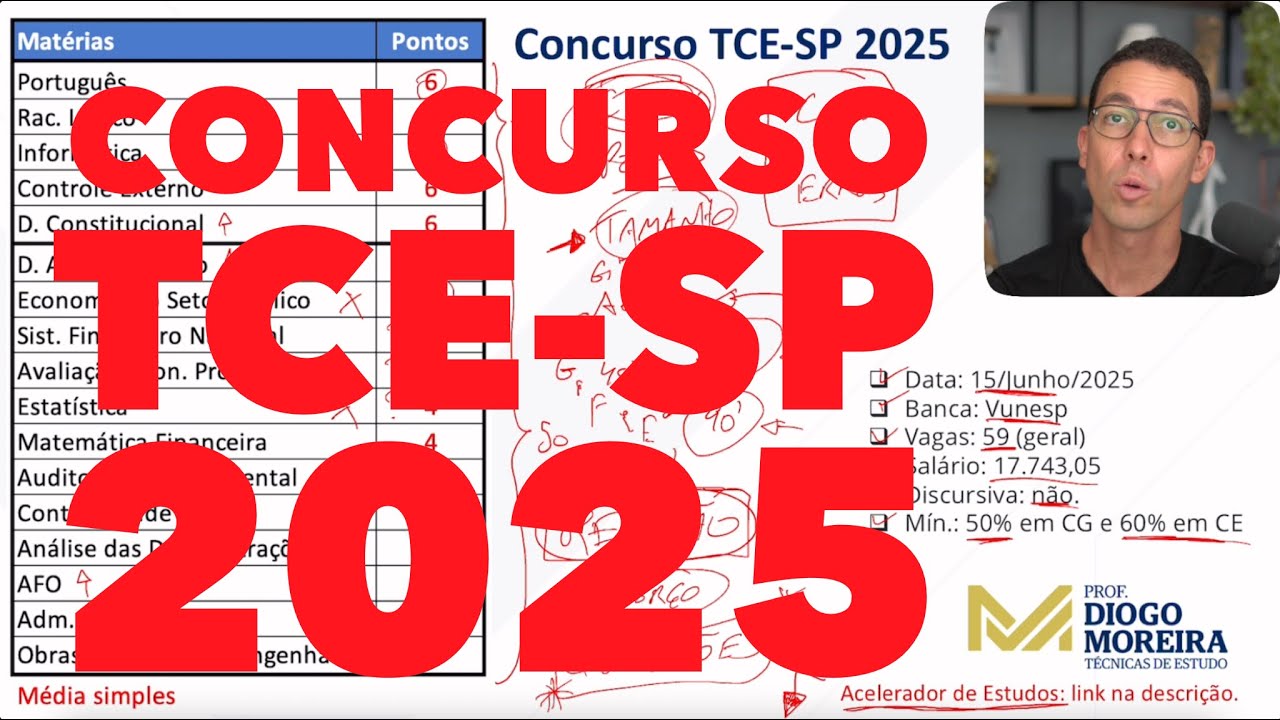 Concurso TCE-SP 2025: An&aacute;lise do edital e dicas de estudo