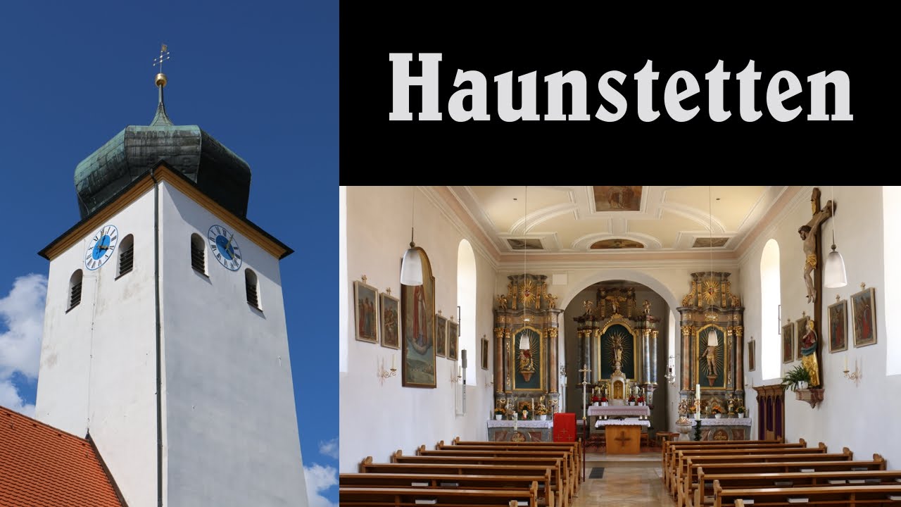 HAUNSTETTEN (EI), Pfarrkirche St. Erhard - Glocken einzeln und Vollgeläut (Turmaufnahme)