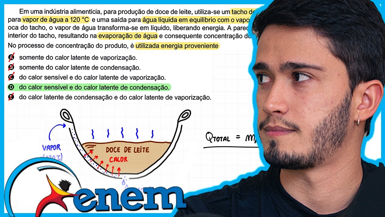ENEM 2023 - Em uma indústria alimentícia, para produção de doce de leite, utiliza-se um tacho de par