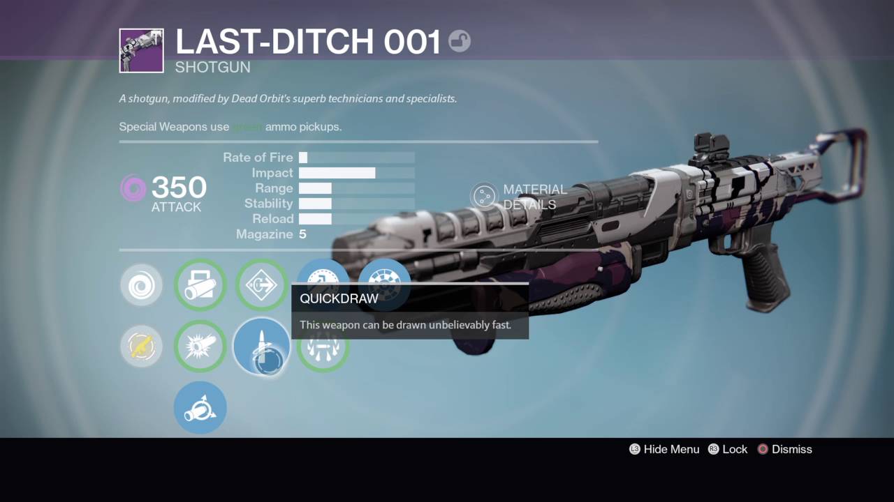 Destiny Last-Ditch 001 Legendary Weapon Review + Gameplay