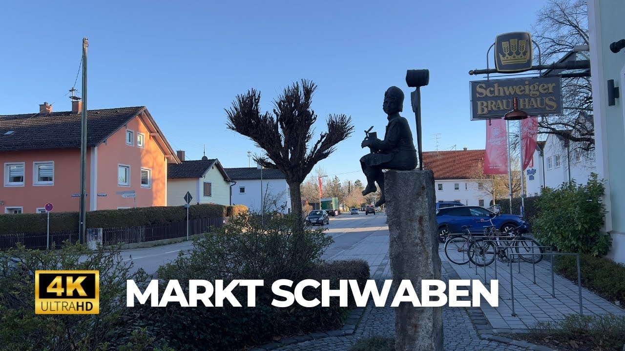 Suburban Walk in Markt Schwaben, Bavaria - 4K 60fps