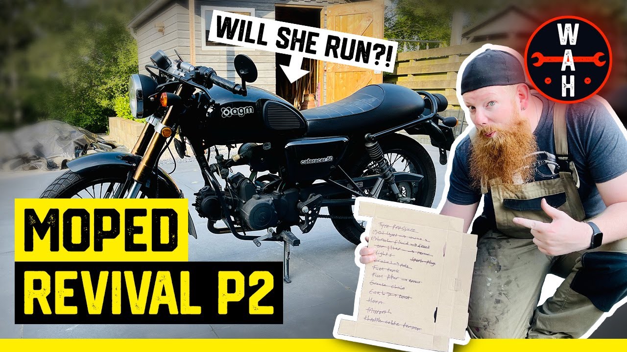 WILL MY MOPED RIDE AGAIN? | AGM Caferacer Luxury Mini Bike REVIVAL • Part 2 [Wrench At Home]
