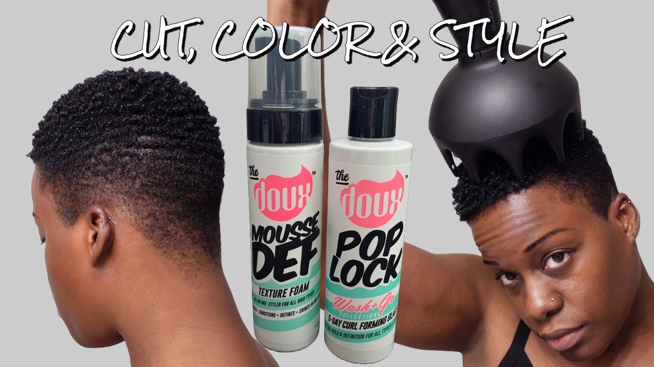 Tapered Cut, Color & Style Tutorial ft. The Doux Mousse Def | 4C Natural Hair