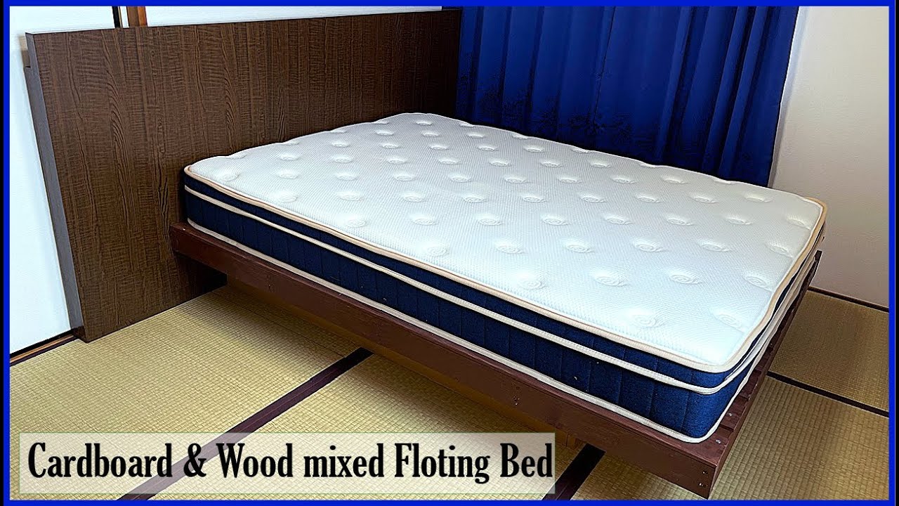 DIY Floating Bed || Cardboard & Wood Mixed Floating Bed