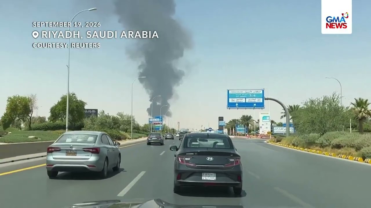 Flames, black smoke seen near Riyadh airport | GMA News