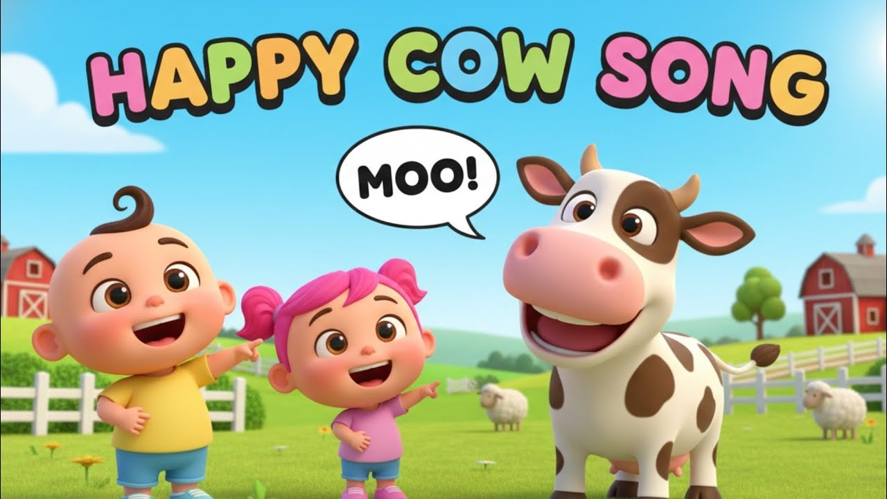 Happy Cow Song 🐄🎵 | Moo Moo Song for Kids | Farm Animals Song | Preschool Rhymes 