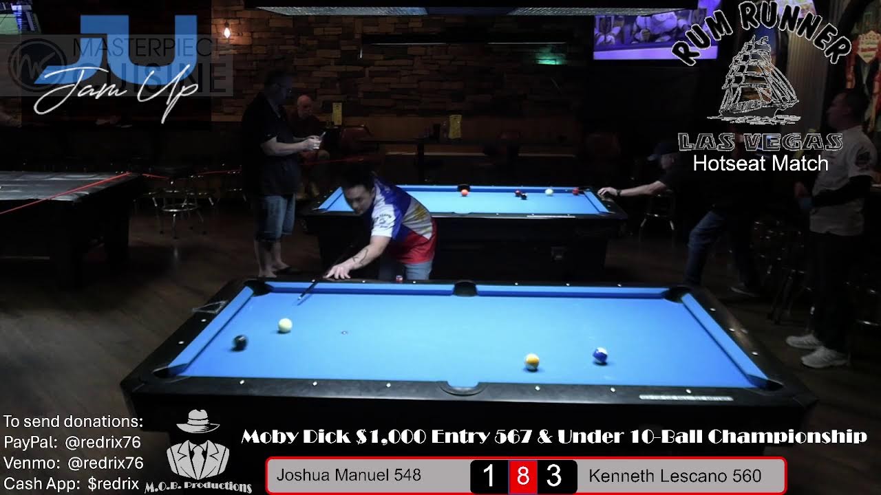 2026 Moby Dick $1,000 Entry 567 & Under 10-Ball at the Rum Runner, Las Vegas