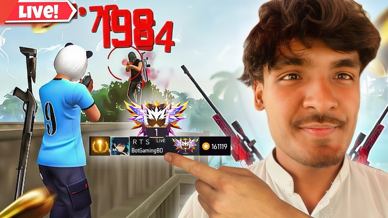 New Grandmaster Top 1 Push V Badge Lobby ❤ FF LIVE ✌ Free Fire LIVE! #ff #freefire #gamingrts