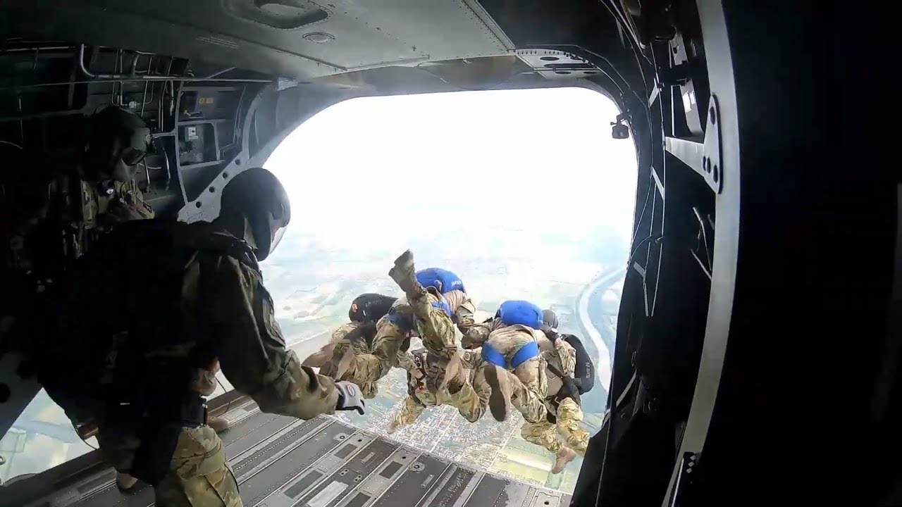 Hungarian special operations forces jump from Big Windy during Saber Guardian 21