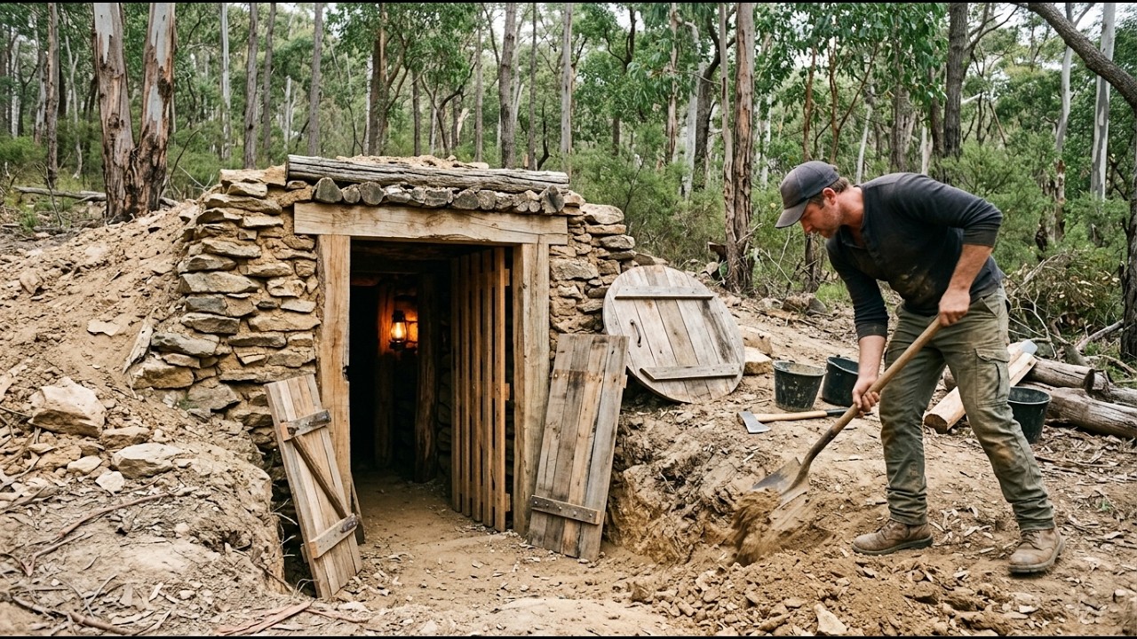 30 Days Building a Secret and Safe Underground Shelter | Bushcraft, Survival