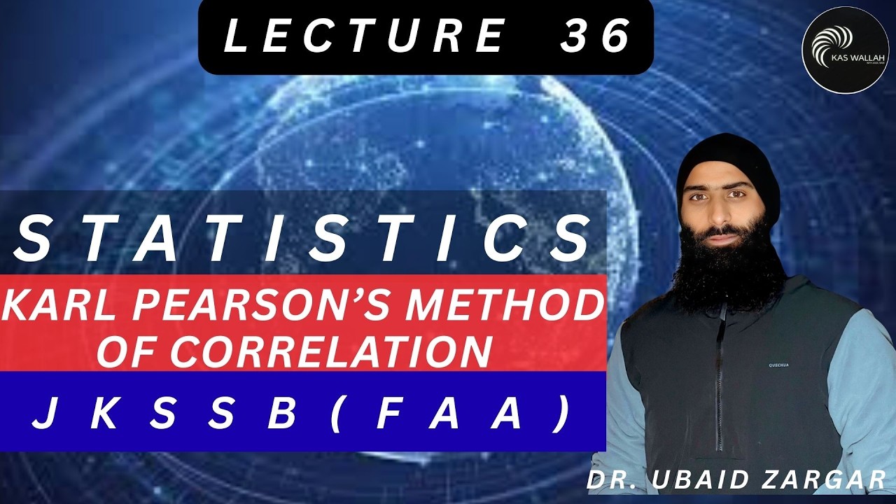 KARL PEARSON'S METHOD OF CORRELATION |FAA|#upsc #jkpsc #jkas #jkssb #statistics #generalstudies