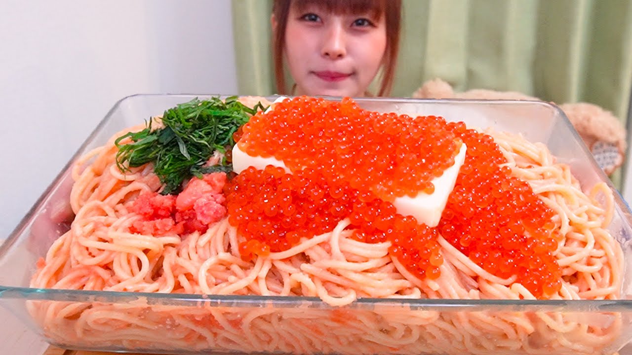 【大食い】バター1本入ったもちもち太麺魚卵たらこパスタ10人前
