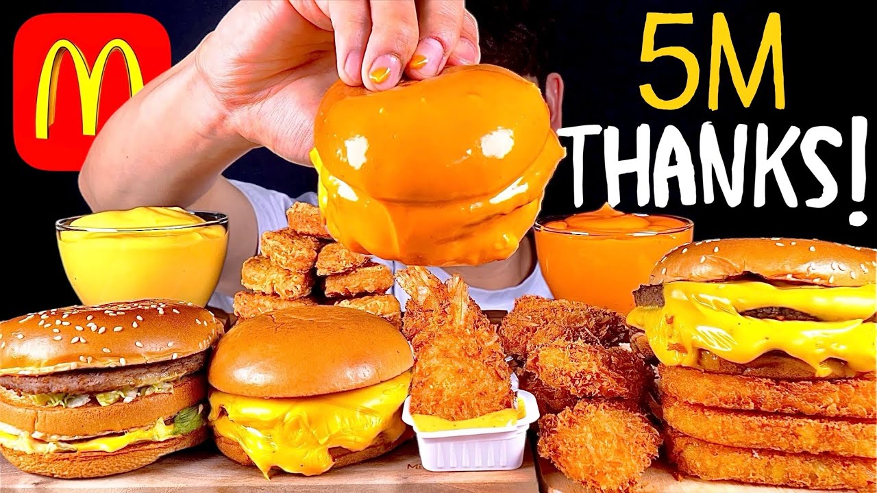 ASMR 500만 감사합니다🥳맥도날드 트리플치즈버거 빅맥 너겟 치즈소스 찍먹방~!! Thank you for 5 million subscribers!🎉🎉 MuKBang~!!