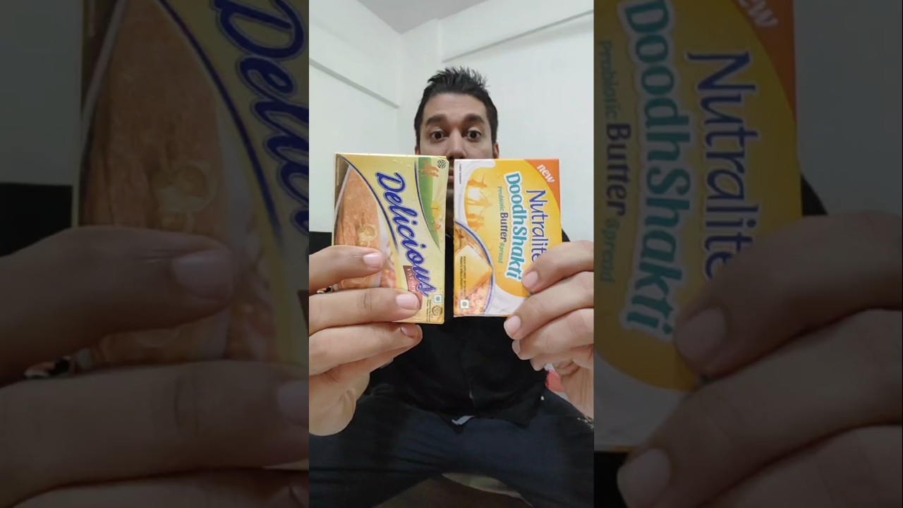 Delicious Butter vs Nutralite Doodhshakti Butter 🧈 #foodie #shorts #butter #palmoil #amul