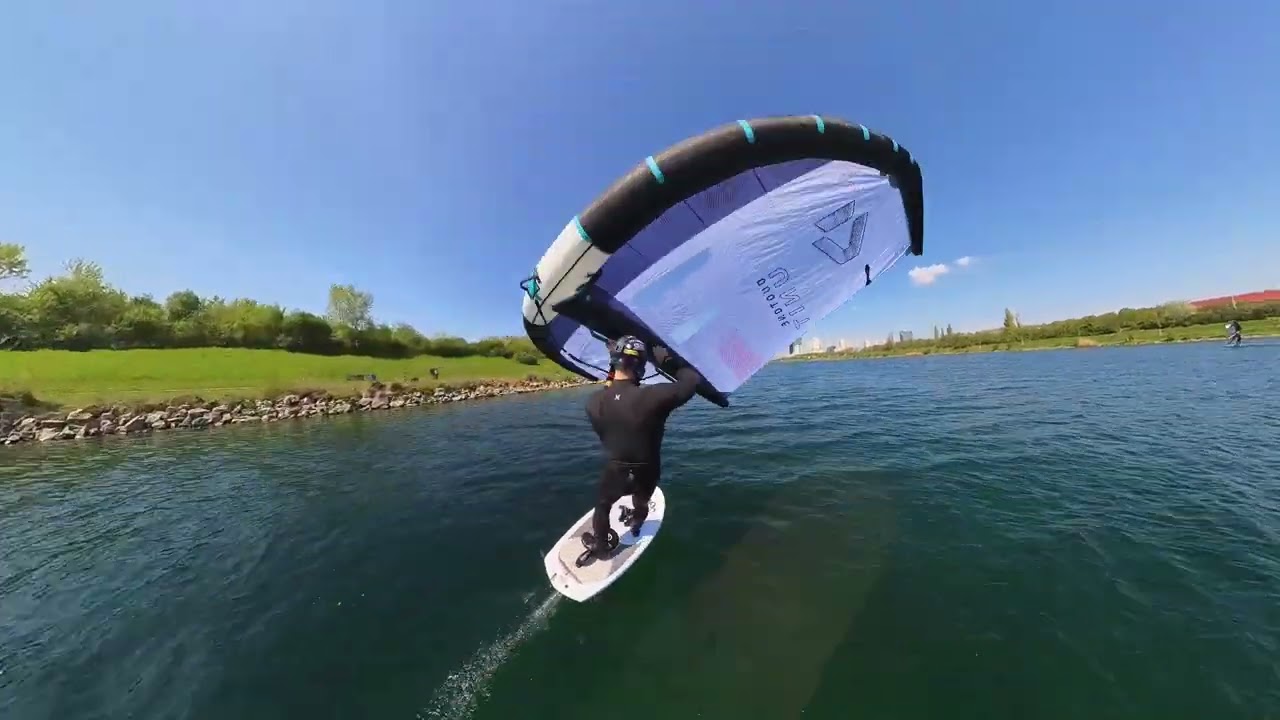Light wind foiling in Vienna. Wien @ Donauinsel. Levitaz - Doutone Unit 2023