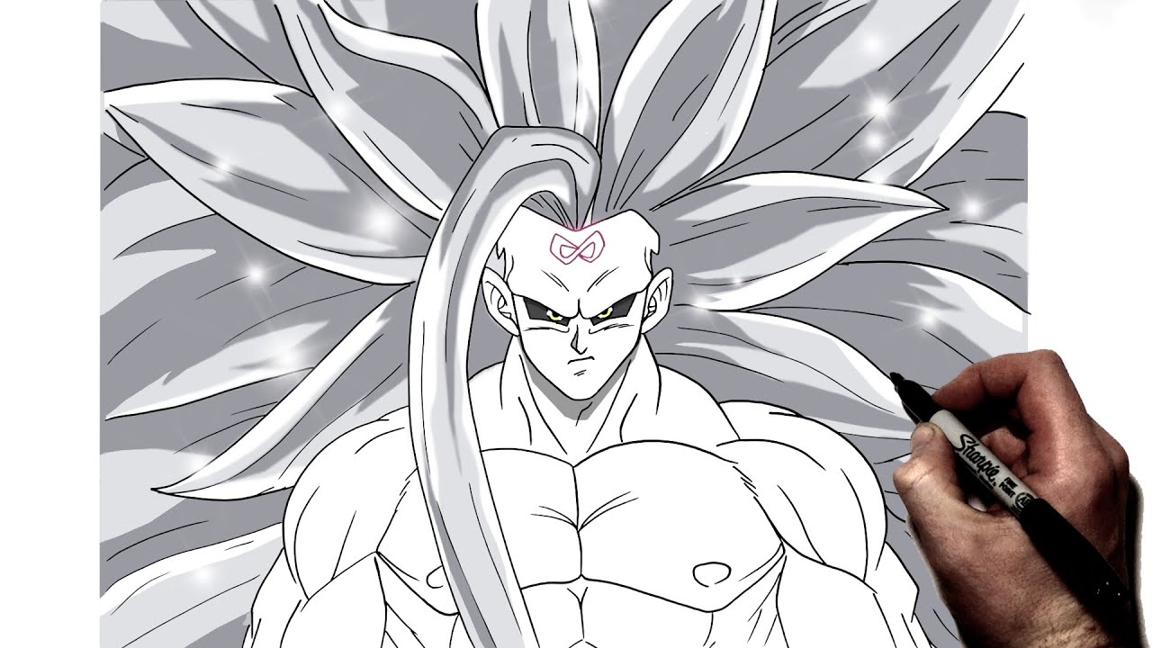 How To Draw Goku SSJ Infinity | Step By Step | Dragon Ball