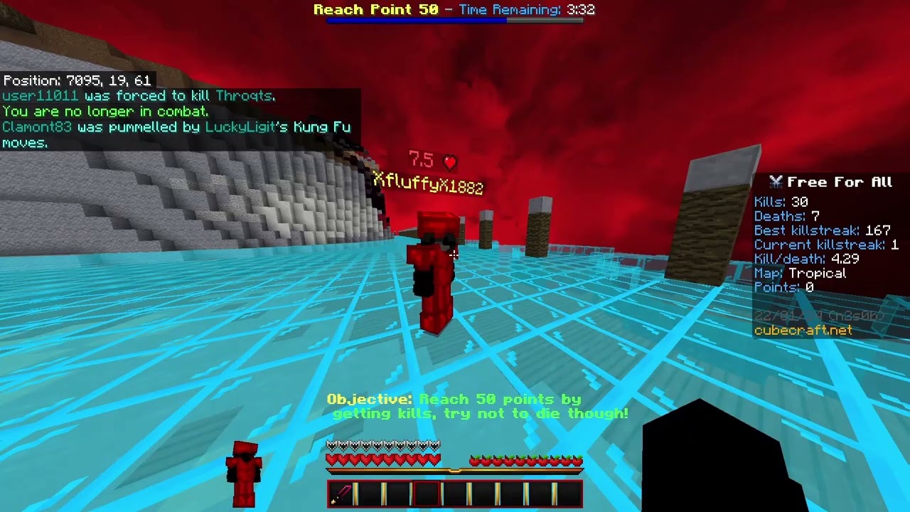 40 Minutes of Cubecraft FFA Gameplay